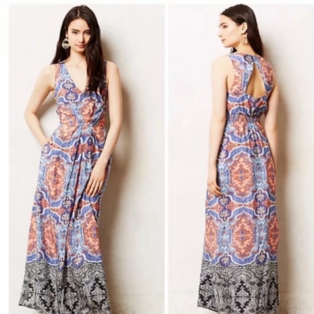 Anthropologie Maeve Medallion Maxi Dress